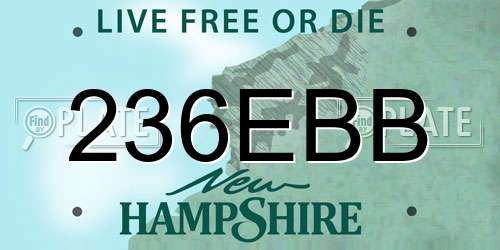 236EBB New Hampshire License Plate