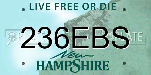 236EBS New Hampshire License Plate