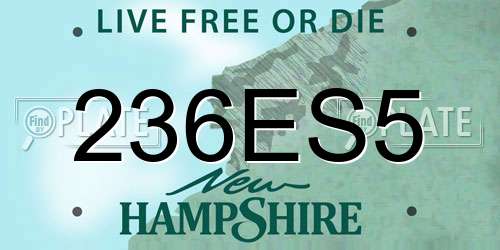 236ES5 New Hampshire License Plate