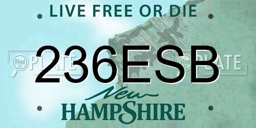 236ESB New Hampshire License Plate