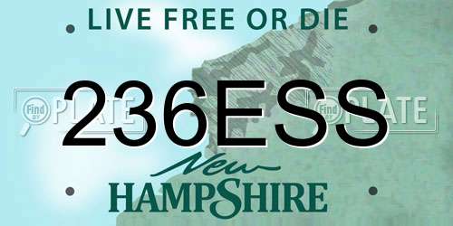 236ESS New Hampshire License Plate