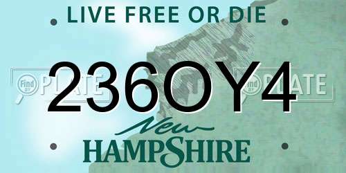 236OY4 New Hampshire License Plate