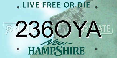 236OYA New Hampshire License Plate