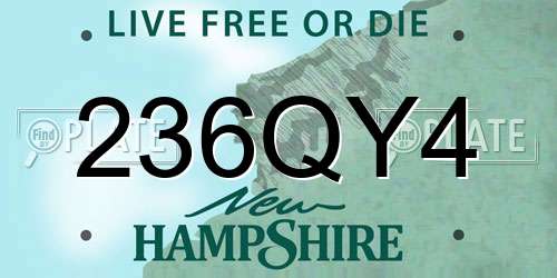 236QY4 New Hampshire License Plate