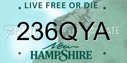 236QYA New Hampshire License Plate