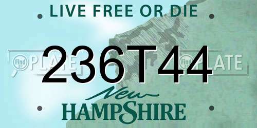 236T44 New Hampshire License Plate