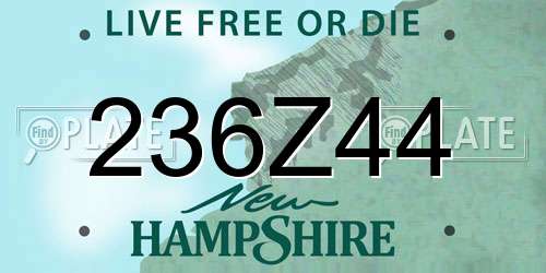 236Z44 New Hampshire License Plate