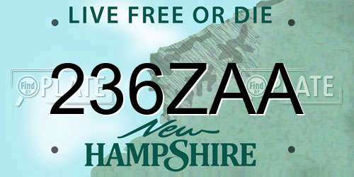 236ZAA New Hampshire License Plate