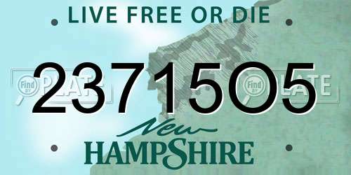 23715O5 New Hampshire License Plate