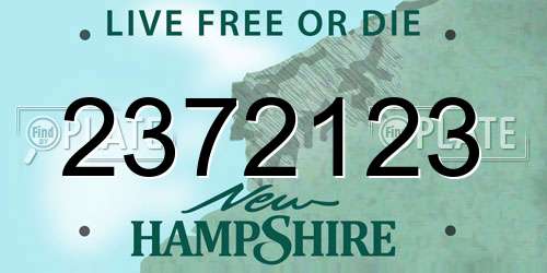 2372123 New Hampshire License Plate