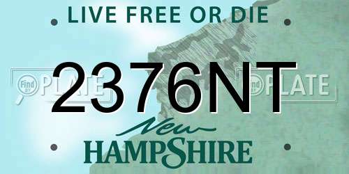2376NT New Hampshire License Plate