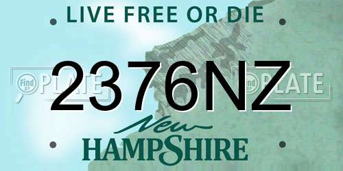 2376NZ New Hampshire License Plate