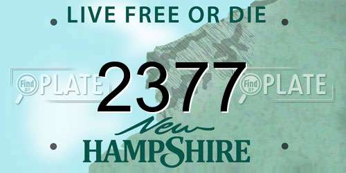 2377 New Hampshire License Plate