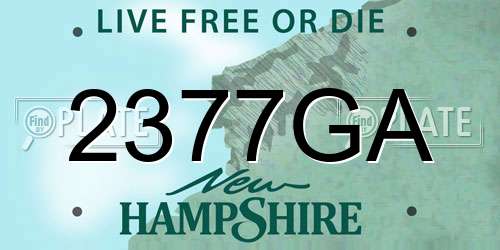 2377GA New Hampshire License Plate