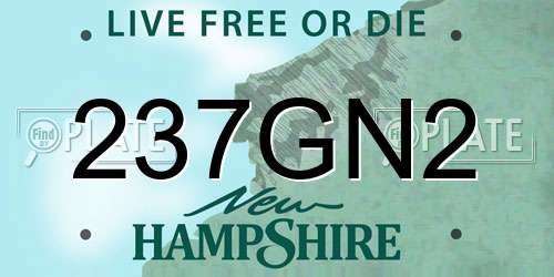 237GN2 New Hampshire License Plate