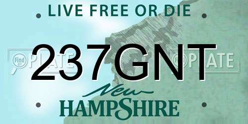 237GNT New Hampshire License Plate