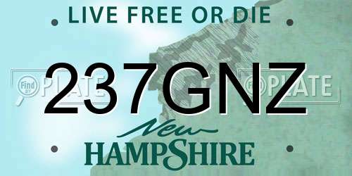 237GNZ New Hampshire License Plate