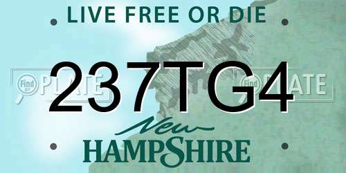 237TG4 New Hampshire License Plate