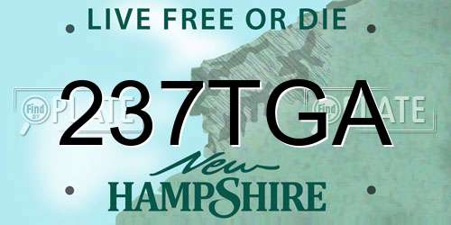 237TGA New Hampshire License Plate