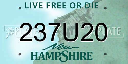 237U20 New Hampshire License Plate