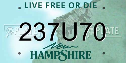 237U70 New Hampshire License Plate