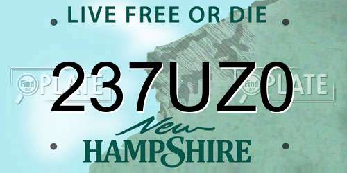 237UZ0 New Hampshire License Plate