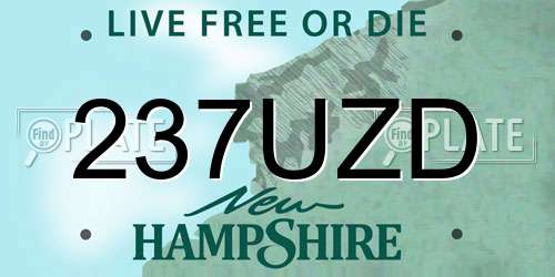 237UZD New Hampshire License Plate