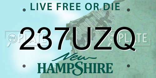 237UZQ New Hampshire License Plate
