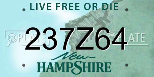 237Z64 New Hampshire License Plate