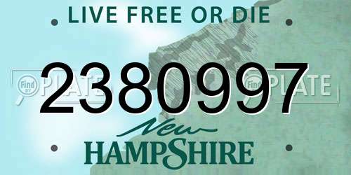 2380997 New Hampshire License Plate