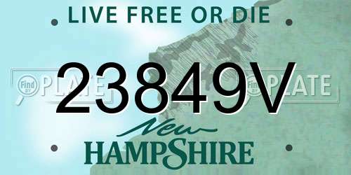 23849V New Hampshire License Plate