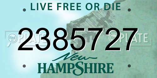 2385727 New Hampshire License Plate