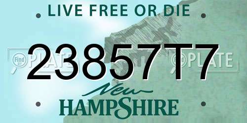 23857T7 New Hampshire License Plate