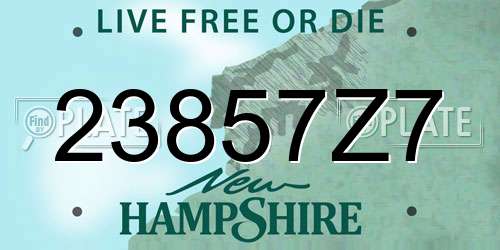 23857Z7 New Hampshire License Plate