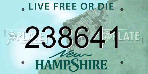 238641 New Hampshire License Plate