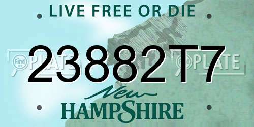 23882T7 New Hampshire License Plate