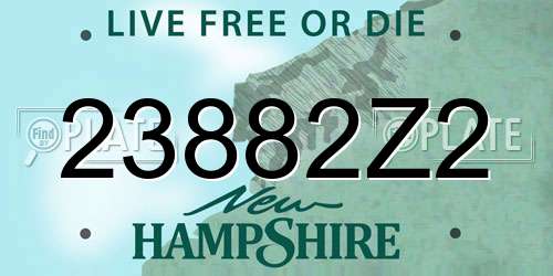 23882Z2 New Hampshire License Plate