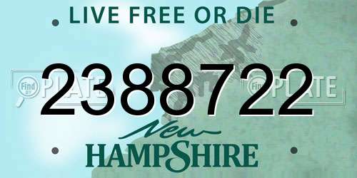 2388722 New Hampshire License Plate