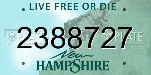 2388727 New Hampshire License Plate
