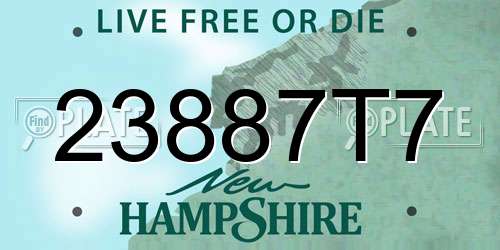 23887T7 New Hampshire License Plate