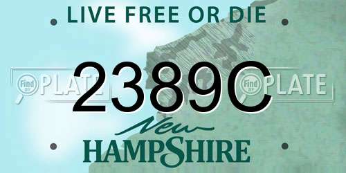 2389C New Hampshire License Plate