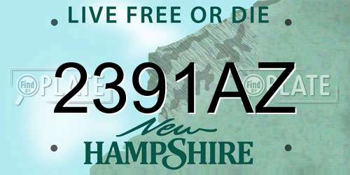 2391AZ New Hampshire License Plate