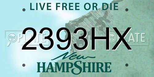 2393HX New Hampshire License Plate