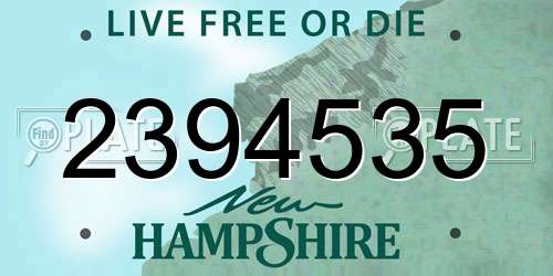 2394535 New Hampshire License Plate