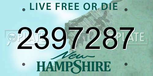2397287 New Hampshire License Plate