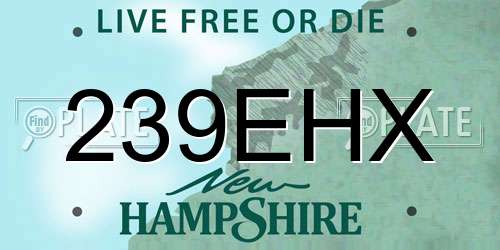 239EHX New Hampshire License Plate