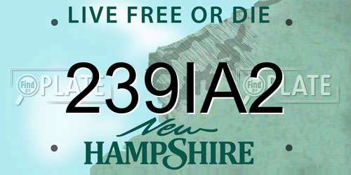 239IA2 New Hampshire License Plate