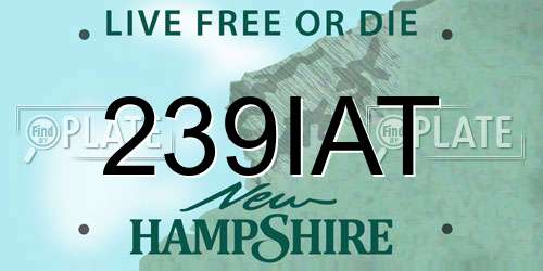 239IAT New Hampshire License Plate