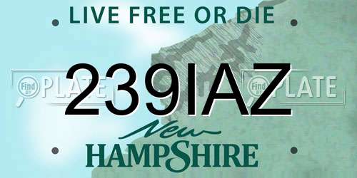 239IAZ New Hampshire License Plate