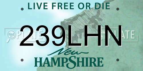 239LHN New Hampshire License Plate